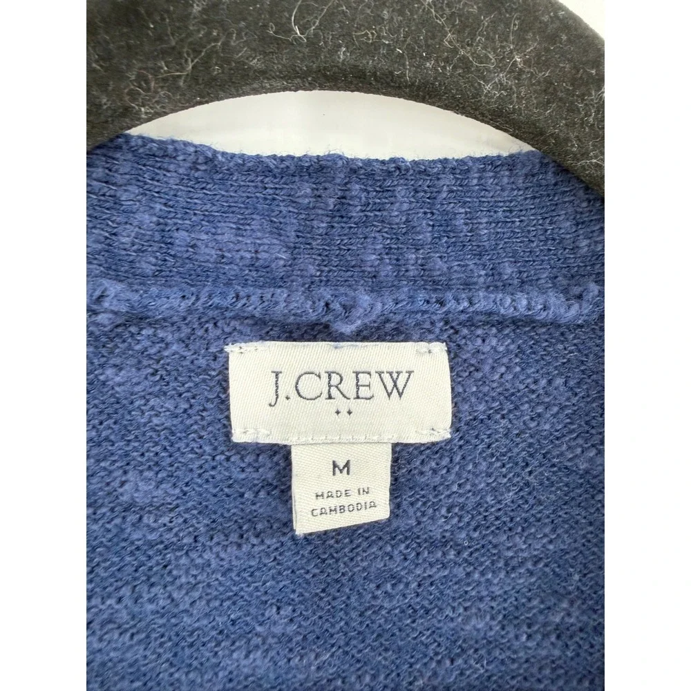 J.Crew Cardigan Sweater Women M Blue V-Neck Button Front AB050 Preppy Classic‎